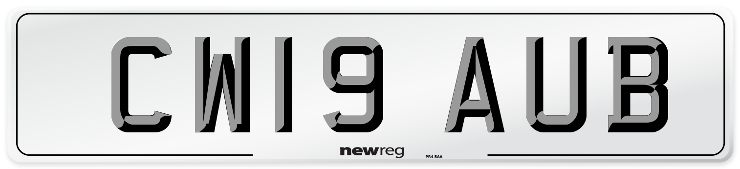 CW19 AUB Number Plate from New Reg